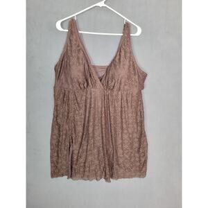 Swimsuits For All Women's Plus Size Crochet Side Slit V-Neck Swimdress Size 3X